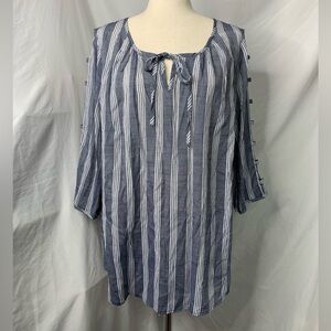 3/$20 Como Blu Women’s Striped Shirt Size 0X